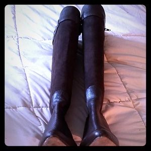 Brooks Brothers Brown Suede/Leather Boots Worn